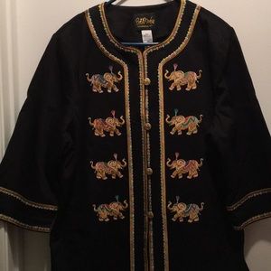 Bob Mackie Wearable Art Jacket with Elephants Sz L